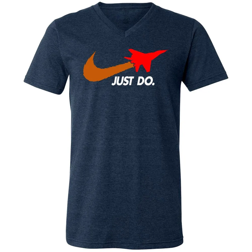 Unisex V-Neck T-Shirt - CVK4X2K5 - Heather Navy - 15