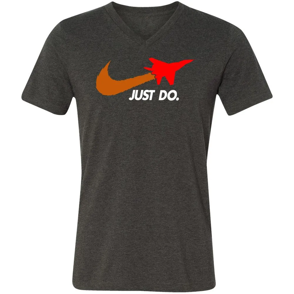 Unisex V-Neck T-Shirt - CVK4X2K5 - Dark Grey Heather - 8