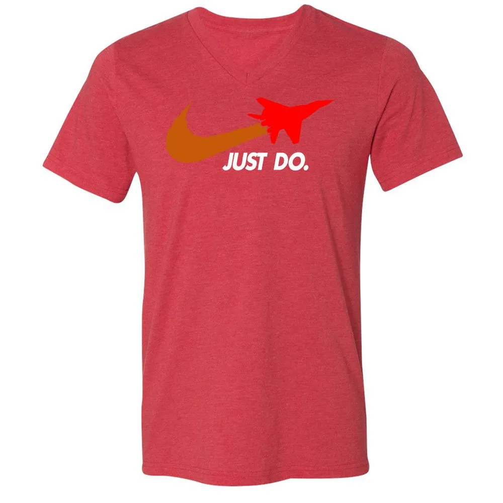Unisex V-Neck T-Shirt - CVK4X2K5 - Heather Red - 16