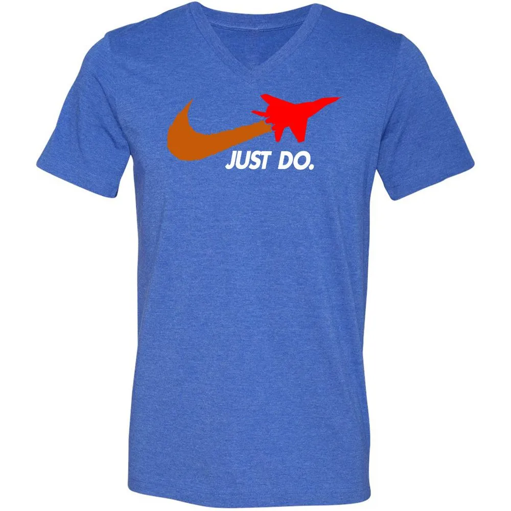 Unisex V-Neck T-Shirt - CVK4X2K5 - Heather True Royal - 14
