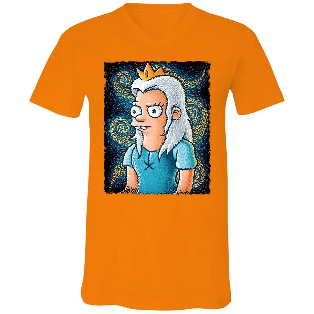 Unisex V-Neck T-Shirt - 9LHX6FQ6 - Orange - 11