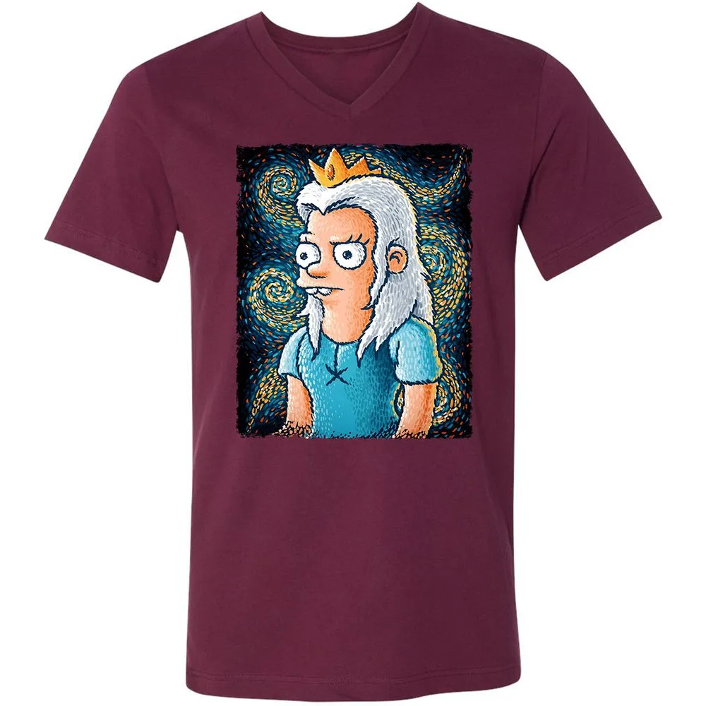 Unisex V-Neck T-Shirt - 9LHX6FQ6 - Maroon - 6