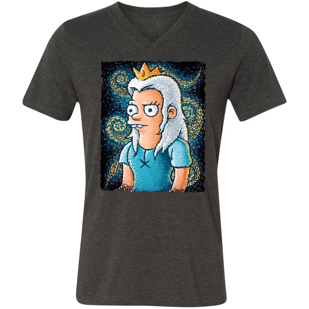Unisex V-Neck T-Shirt - 9LHX6FQ6 - Dark Grey Heather - 8