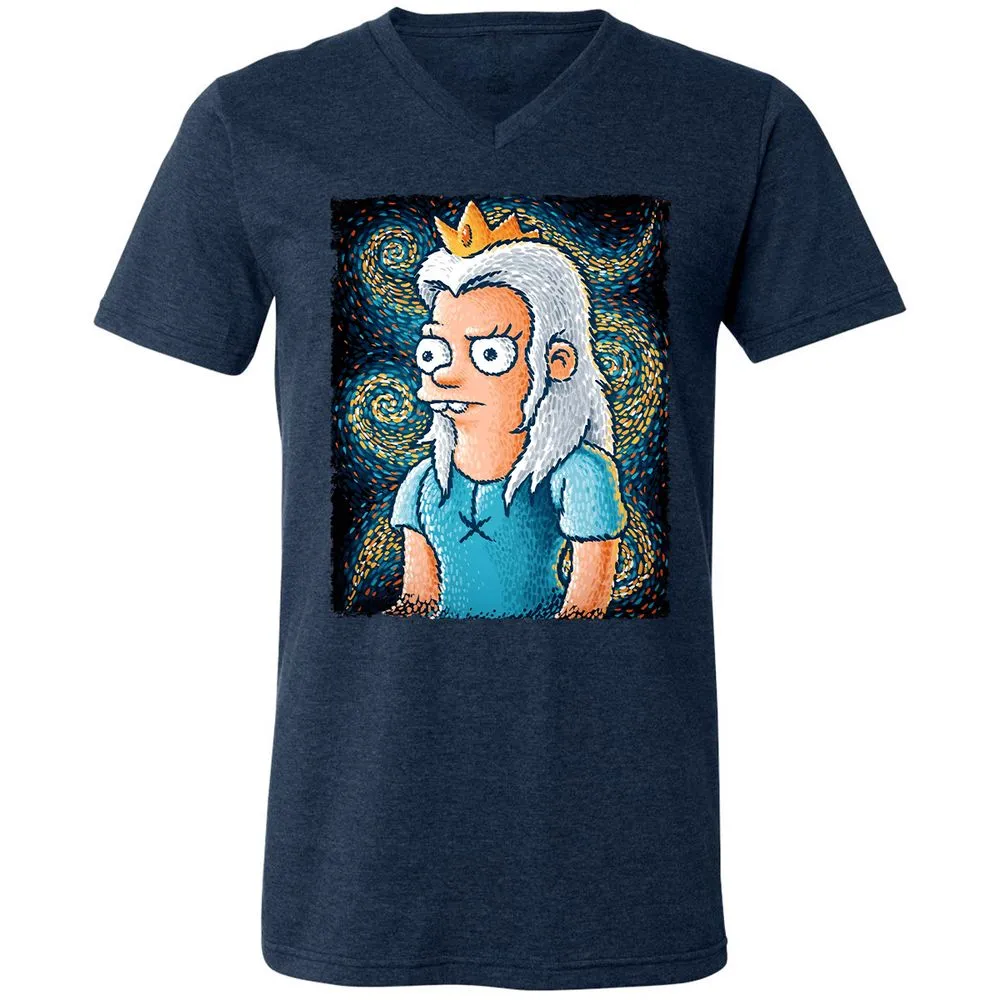 Unisex V-Neck T-Shirt - 9LHX6FQ6 - Heather Navy - 15