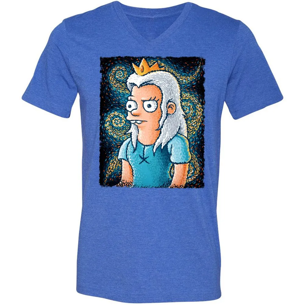 Unisex V-Neck T-Shirt - 9LHX6FQ6 - Heather True Royal - 14