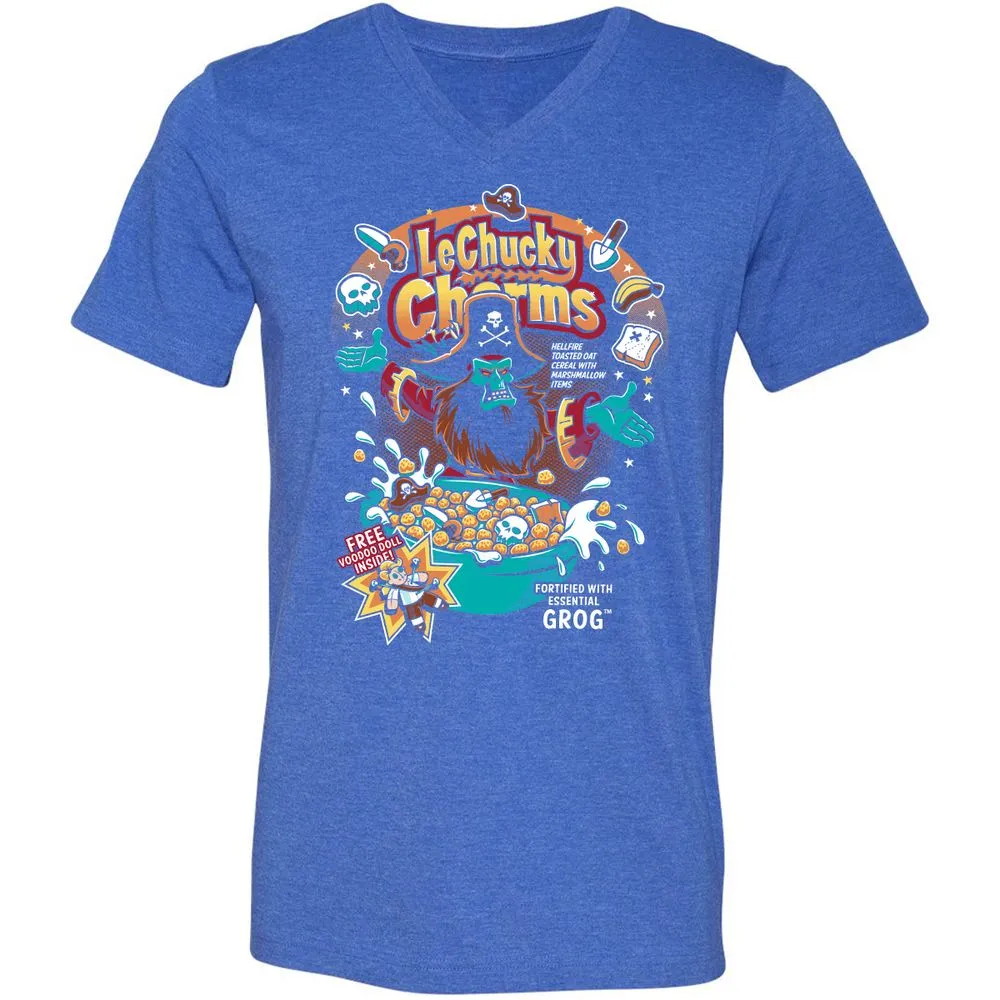 Unisex V-Neck T-Shirt - 8K6ZZV6G - Heather True Royal - 14