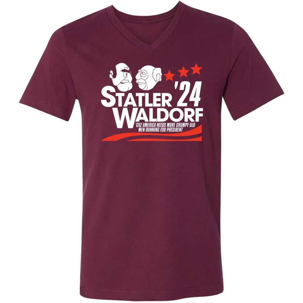 Unisex V-Neck T-Shirt - LYS27YWL - Maroon - 6