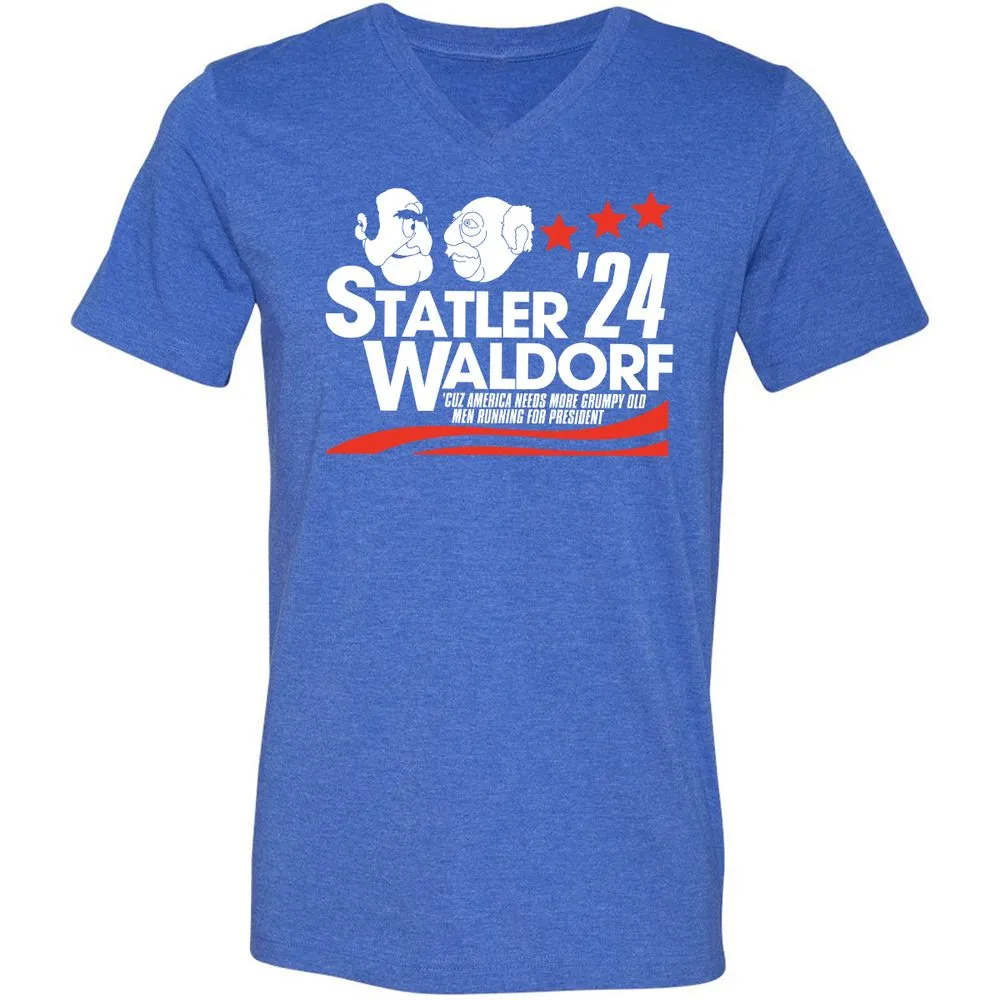 Unisex V-Neck T-Shirt - LYS27YWL - Heather True Royal - 14