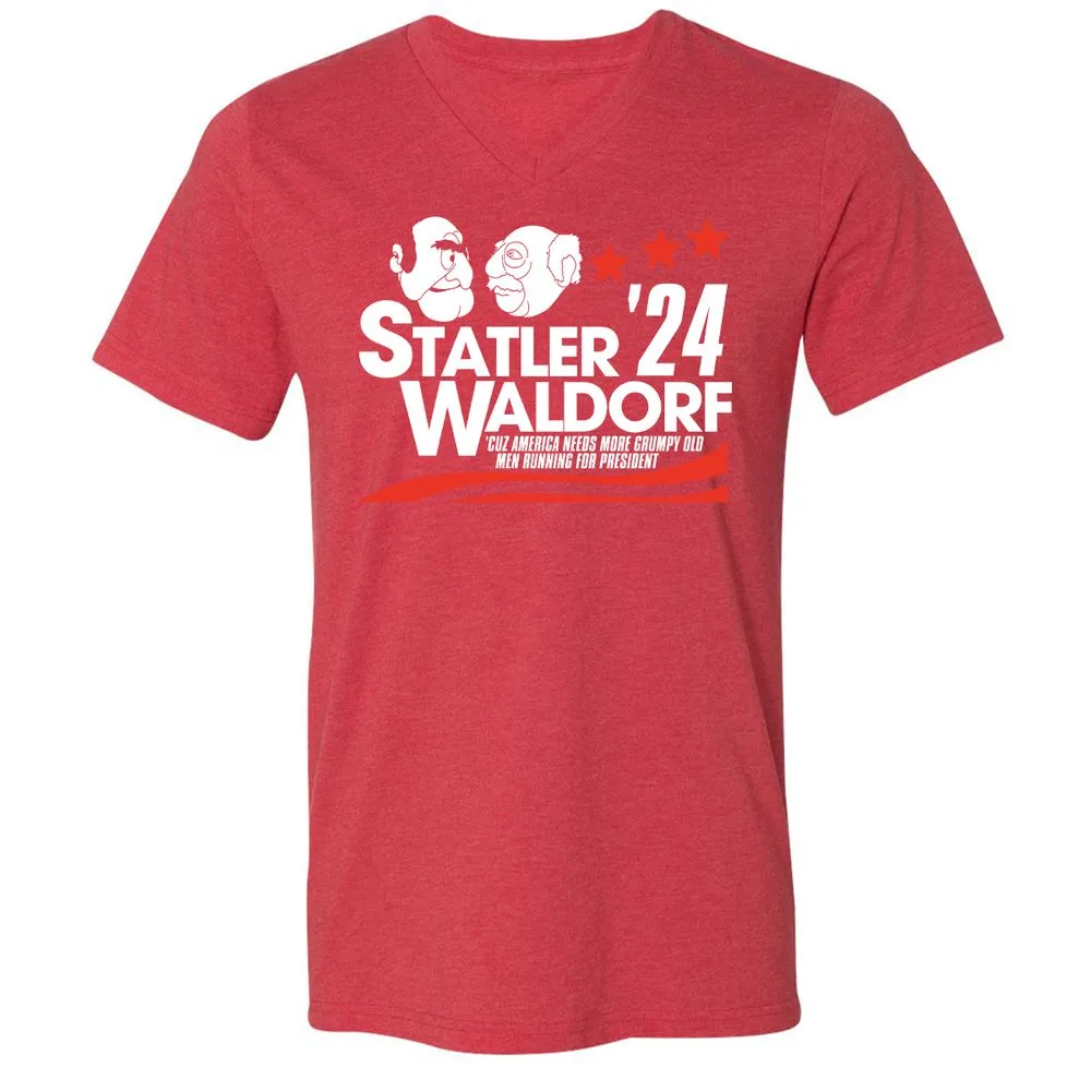 Unisex V-Neck T-Shirt - LYS27YWL - Heather Red - 16