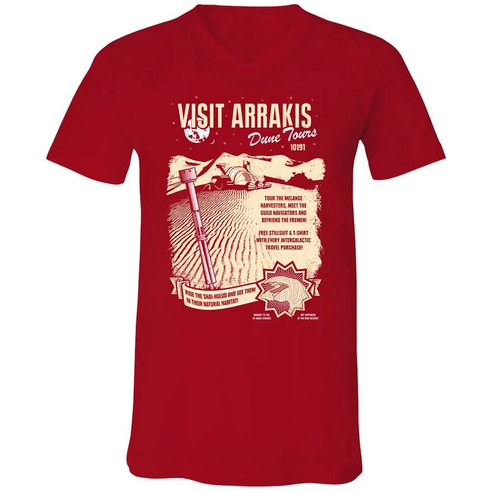 Unisex V-Neck T-Shirt - DDZYQH5R - Red - 3