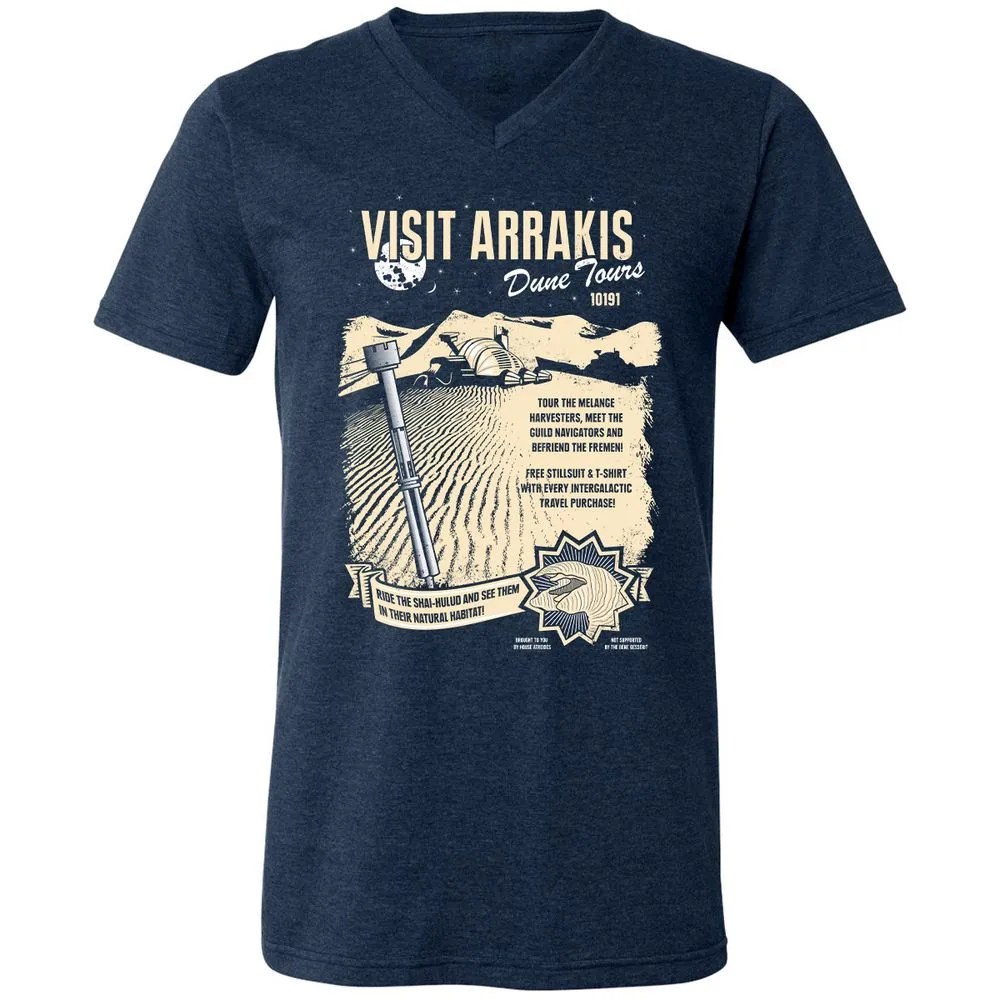 Unisex V-Neck T-Shirt - DDZYQH5R - Heather Navy - 15