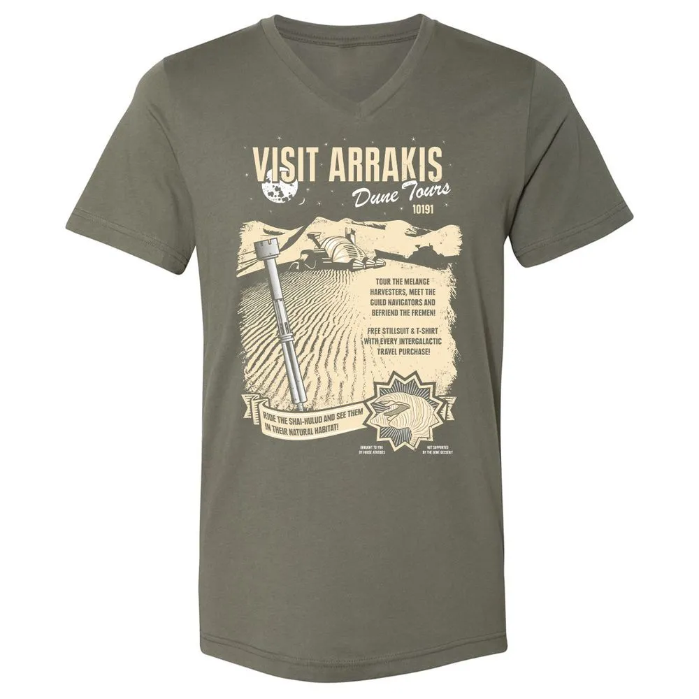 Unisex V-Neck T-Shirt - DDZYQH5R - Military Green - 10