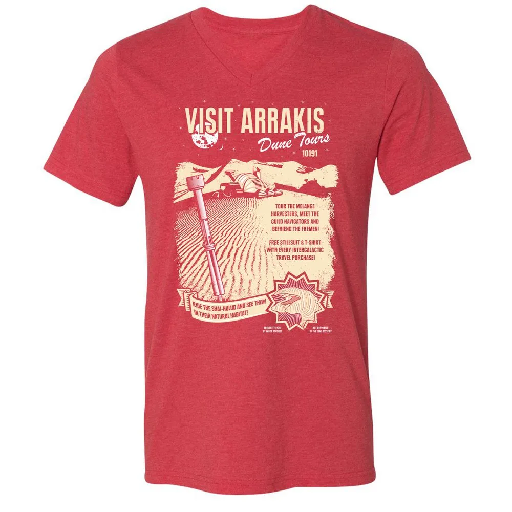 Unisex V-Neck T-Shirt - DDZYQH5R - Heather Red - 16