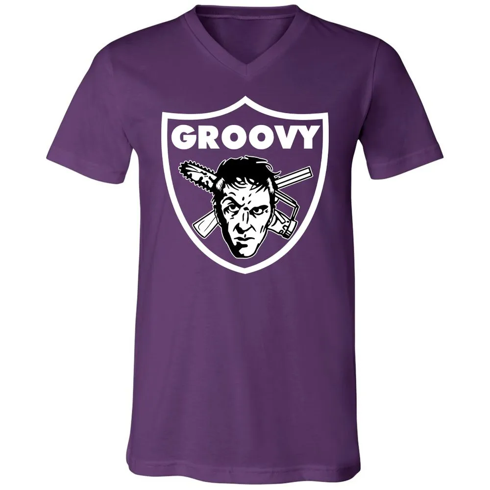 Unisex V-Neck T-Shirt - JSKTWD27 - Team Purple - 9