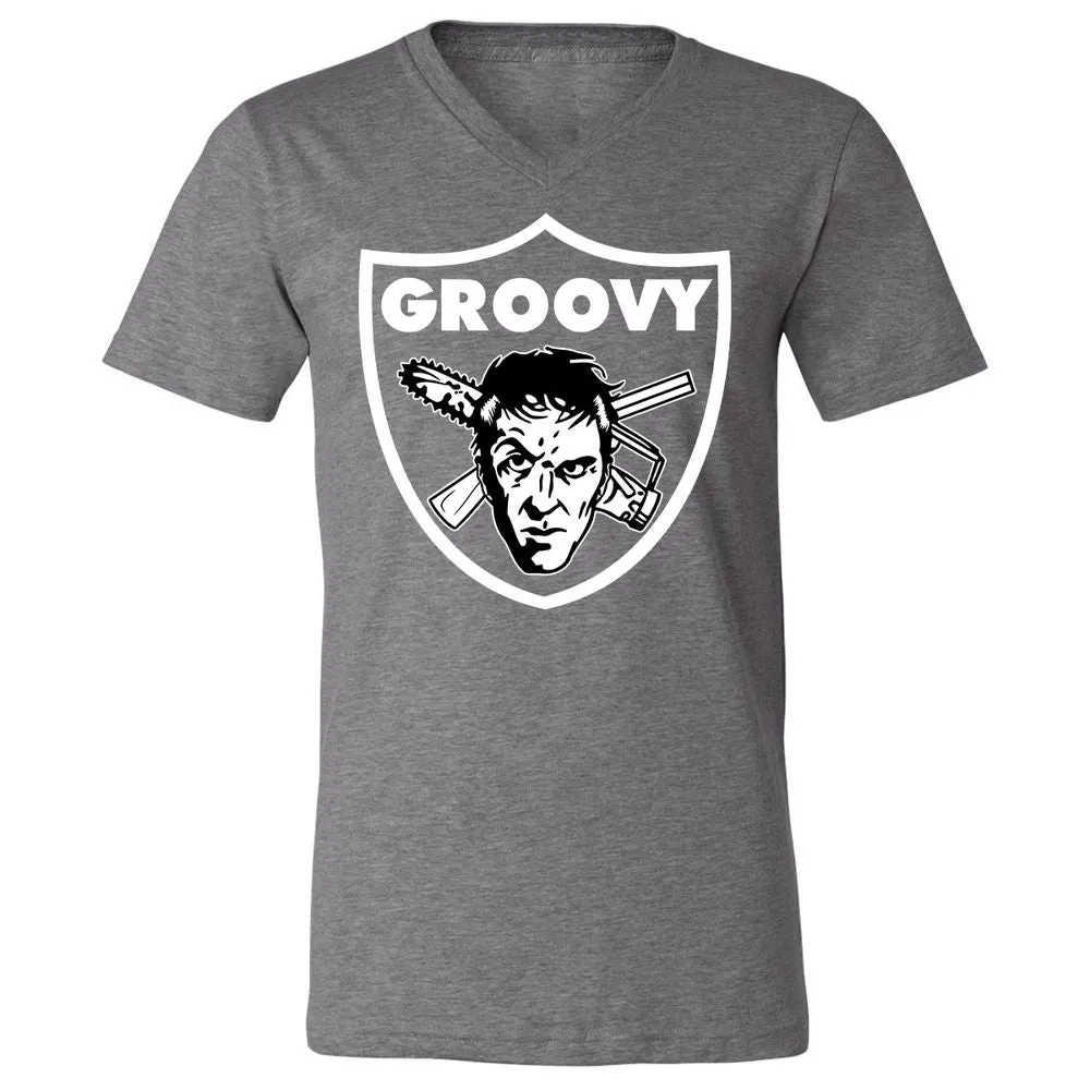Unisex V-Neck T-Shirt - JSKTWD27 - Deep Heather - 13