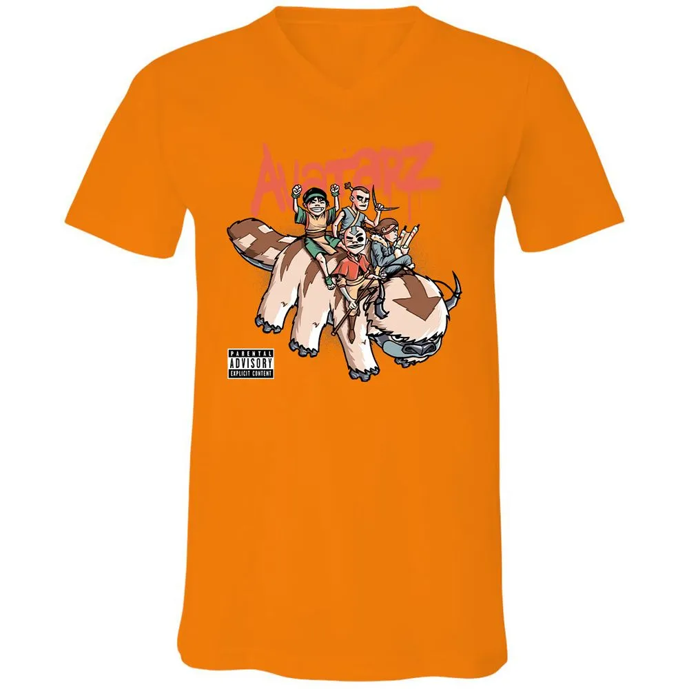 Unisex V-Neck T-Shirt - 6ESGXQNT - Orange - 11