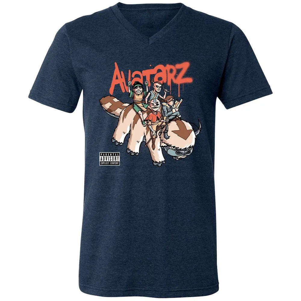 Unisex V-Neck T-Shirt - 6ESGXQNT - Heather Navy - 15