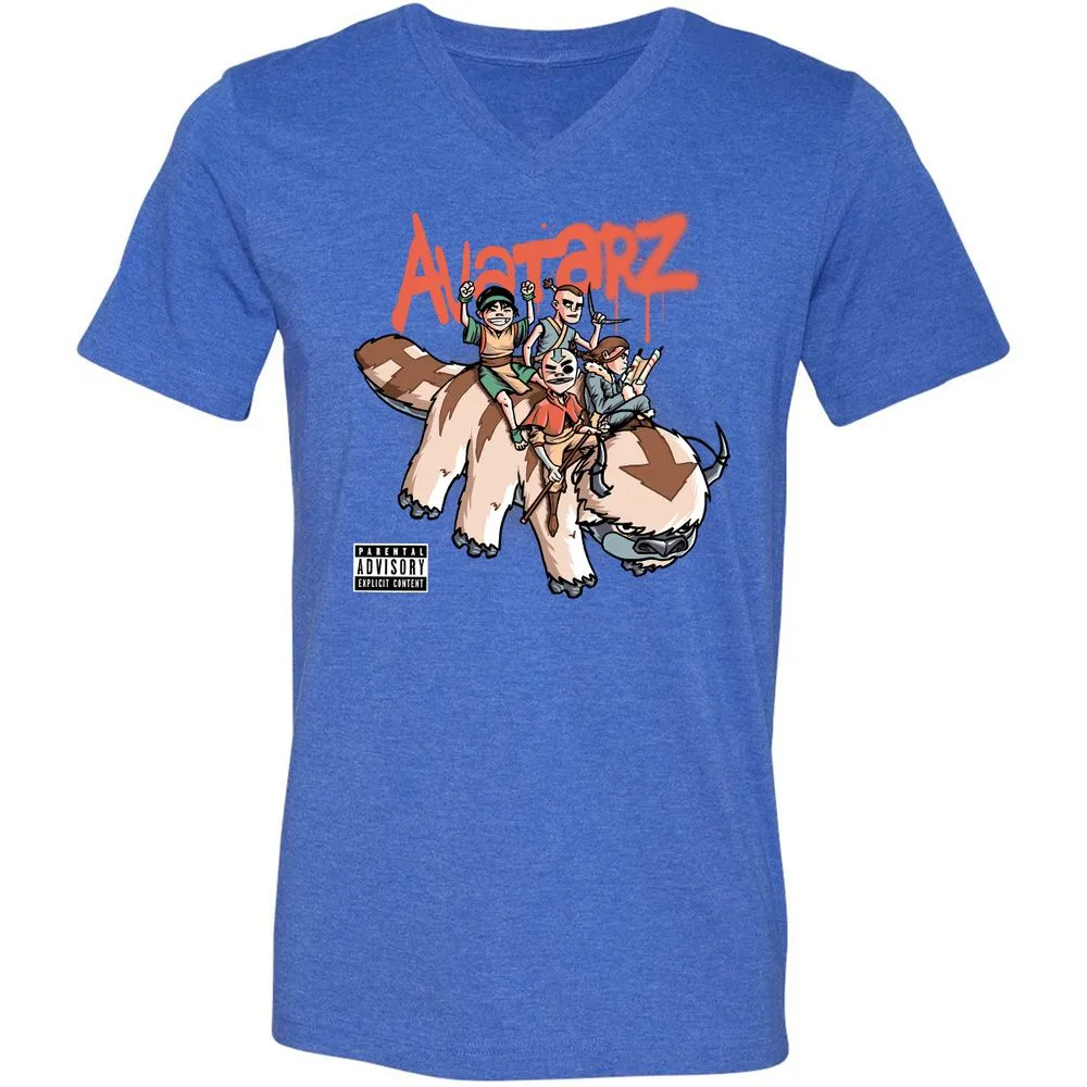 Unisex V-Neck T-Shirt - 6ESGXQNT - Heather True Royal - 14