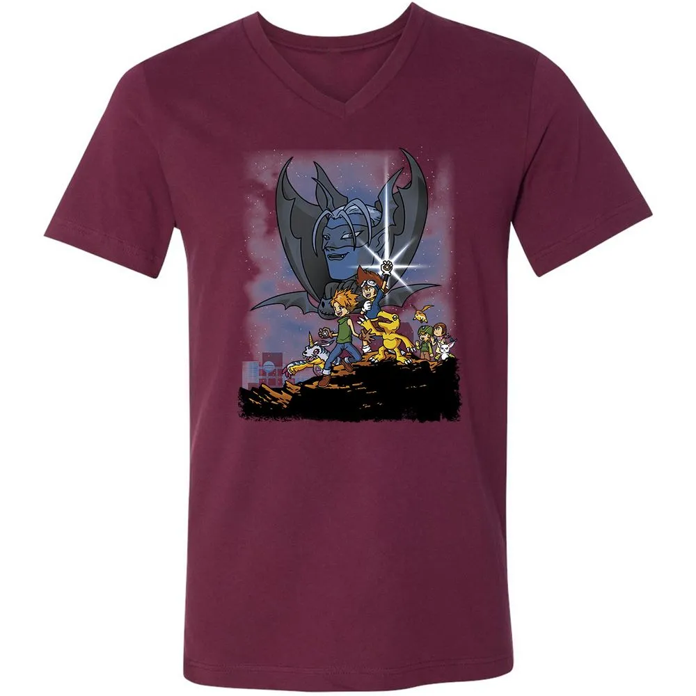 Unisex V-Neck T-Shirt - TCMMZNG4 - Maroon - 6