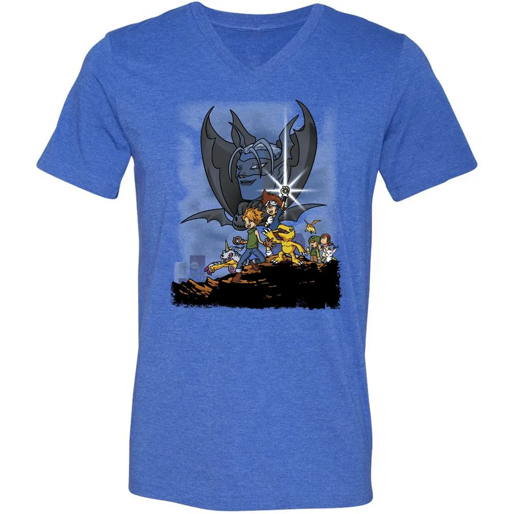 Unisex V-Neck T-Shirt - TCMMZNG4 - Heather True Royal - 14