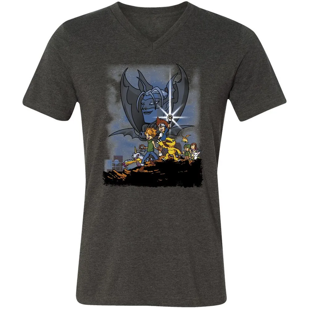 Unisex V-Neck T-Shirt - TCMMZNG4 - Dark Grey Heather - 8