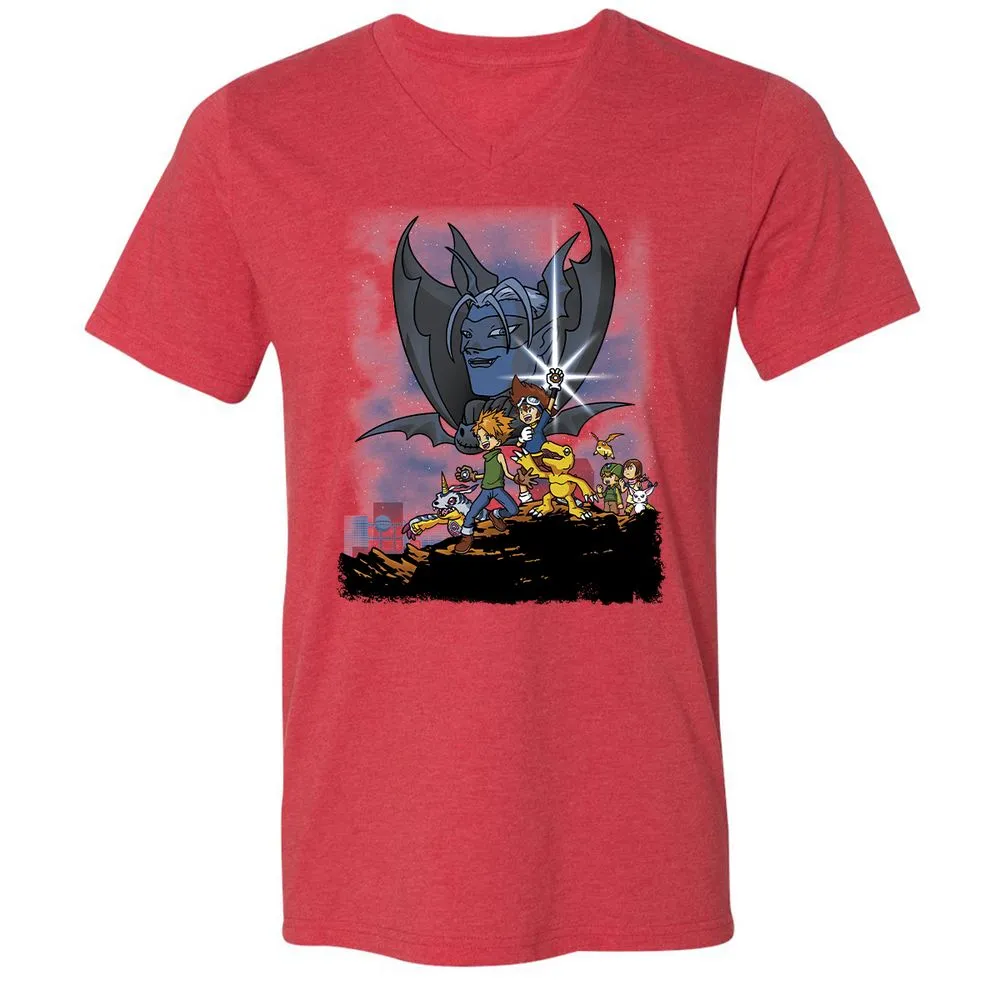 Unisex V-Neck T-Shirt - TCMMZNG4 - Heather Red - 16
