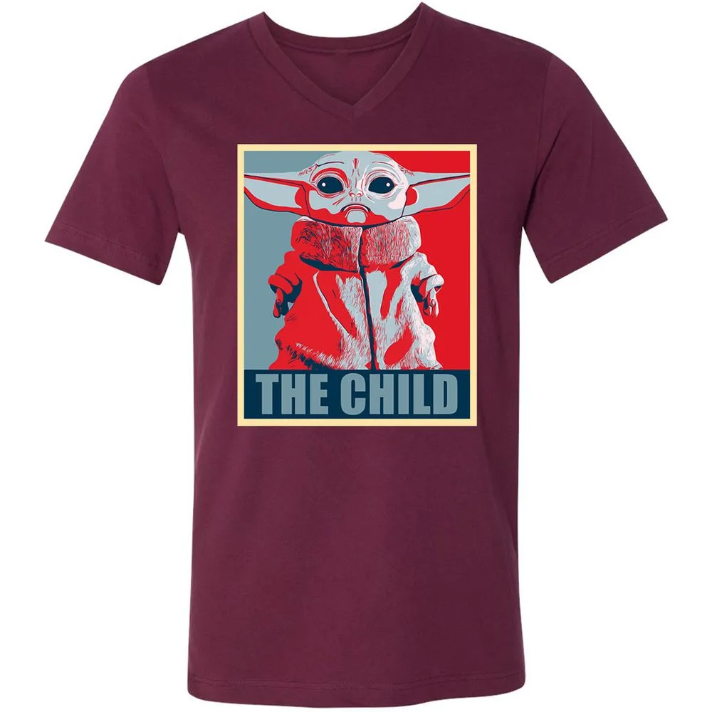 Unisex V-Neck T-Shirt - KJCUV2SZ - Maroon - 6