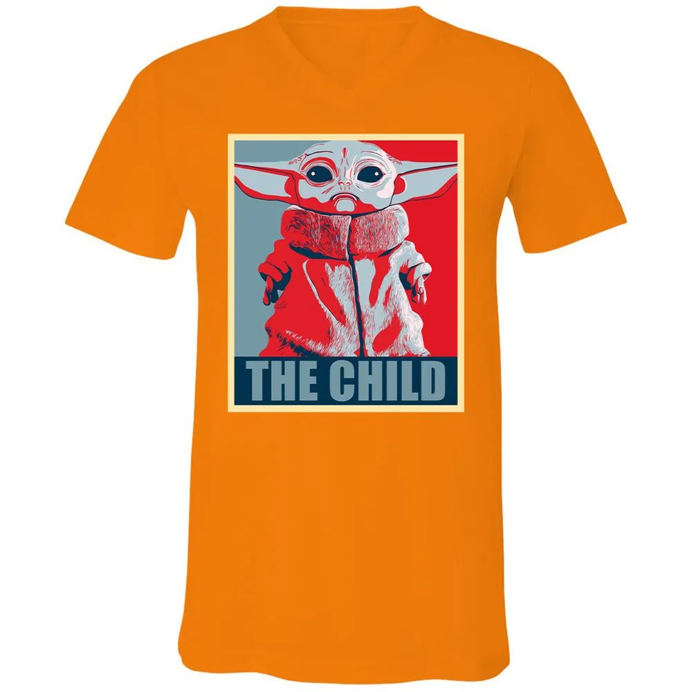 Unisex V-Neck T-Shirt - KJCUV2SZ - Orange - 11
