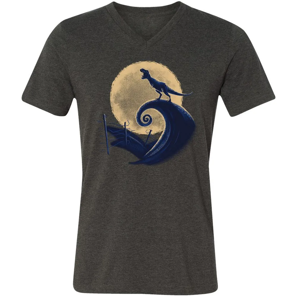 Unisex V-Neck T-Shirt - LXC479HW - Dark Grey Heather - 8
