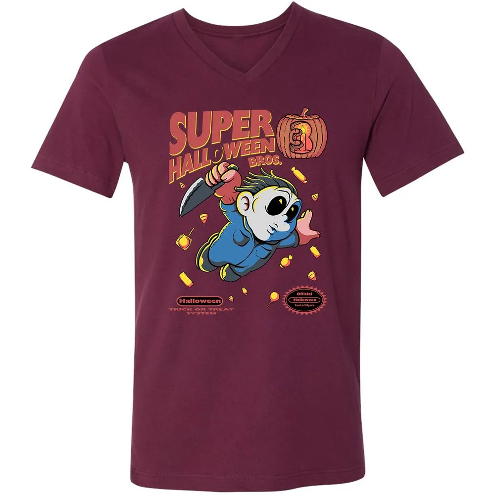 Unisex V-Neck T-Shirt - DLVH5R33 - Maroon - 6