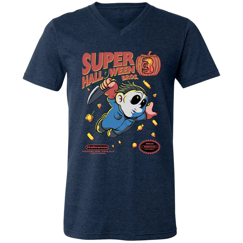 Unisex V-Neck T-Shirt - DLVH5R33 - Heather Navy - 15