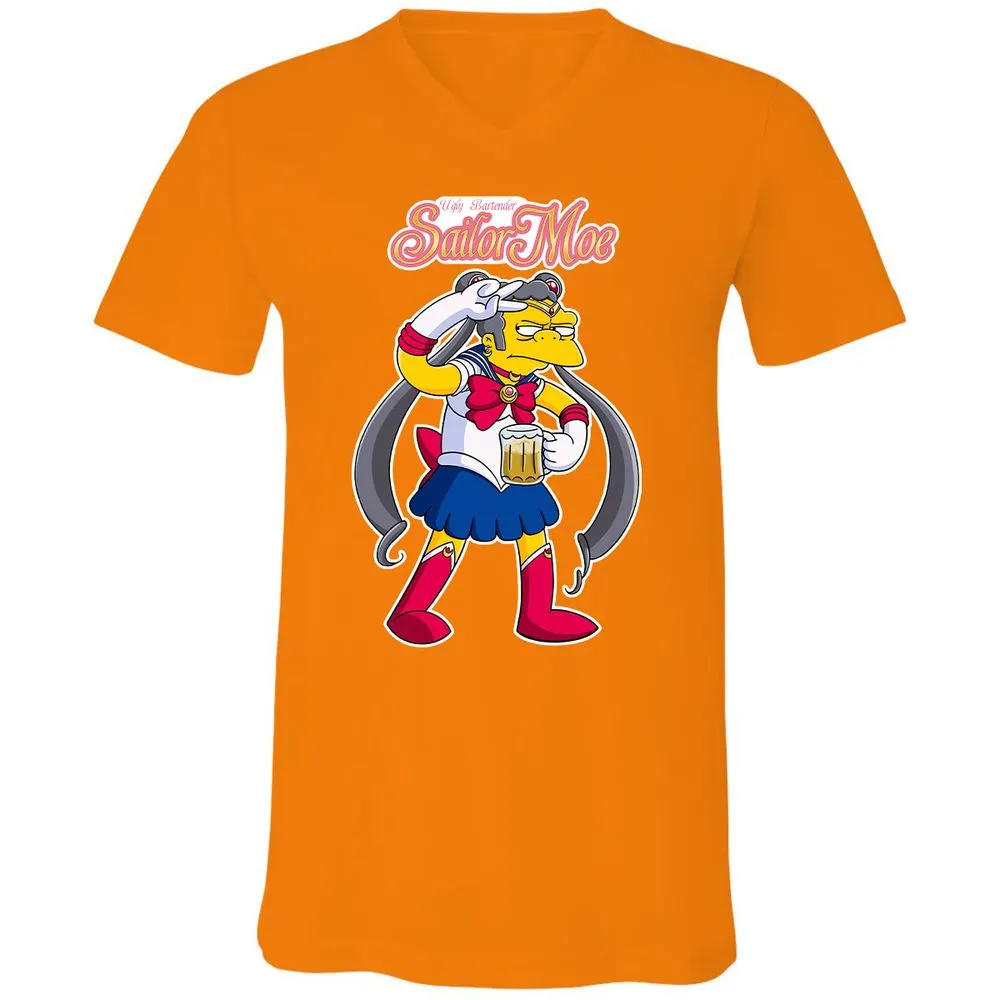 Unisex V-Neck T-Shirt - RP5NB6MK - Orange - 11