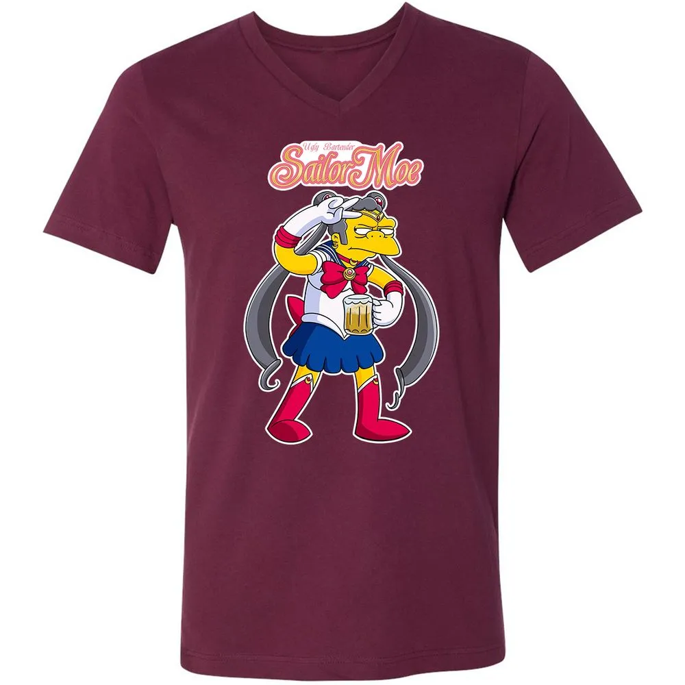 Unisex V-Neck T-Shirt - RP5NB6MK - Maroon - 6