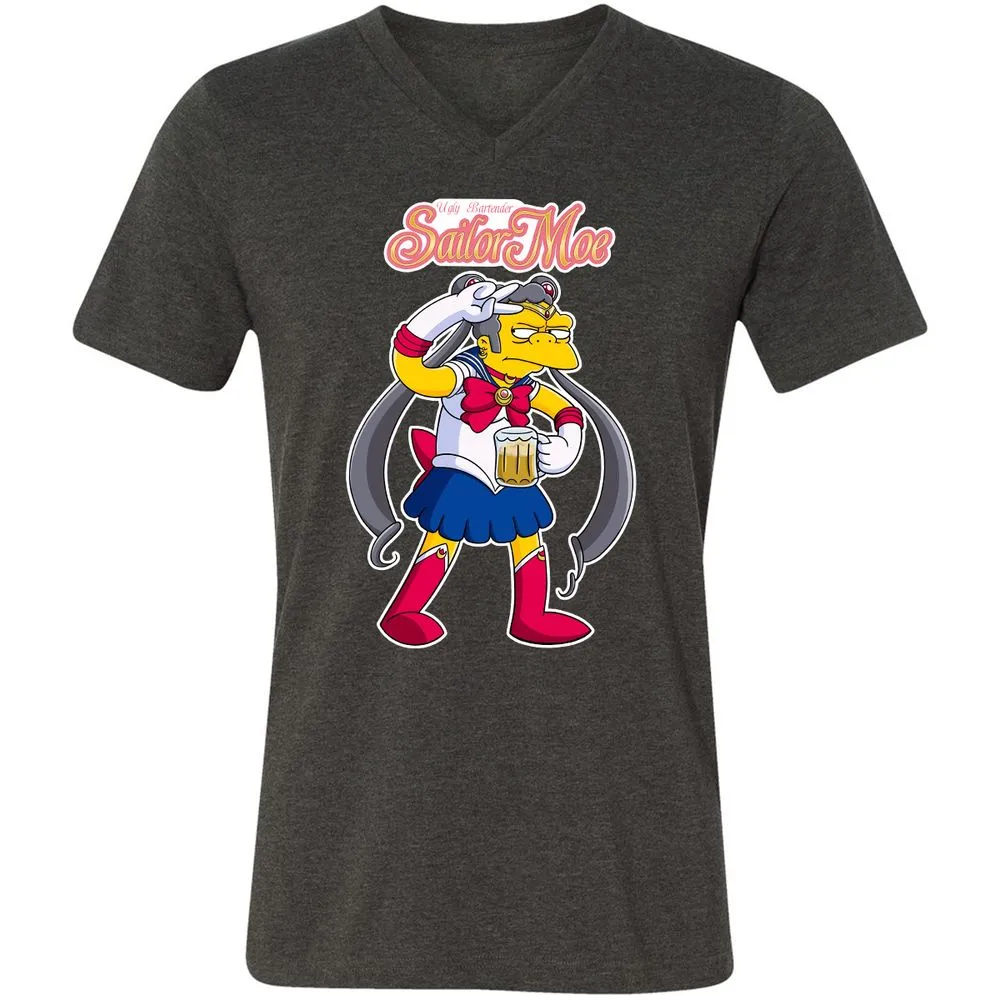 Unisex V-Neck T-Shirt - RP5NB6MK - Dark Grey Heather - 8