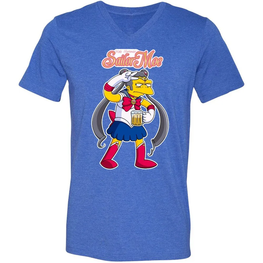 Unisex V-Neck T-Shirt - RP5NB6MK - Heather True Royal - 14
