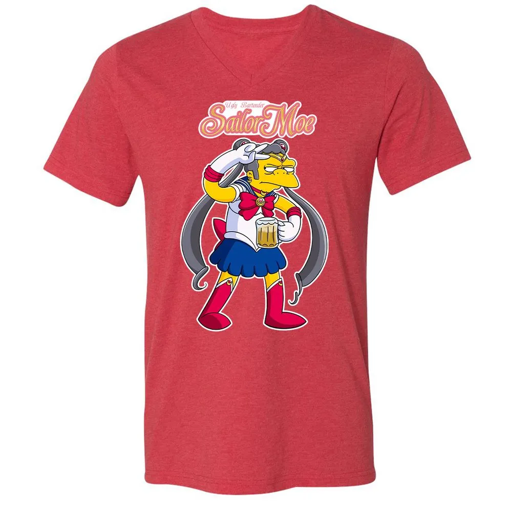 Unisex V-Neck T-Shirt - RP5NB6MK - Heather Red - 16
