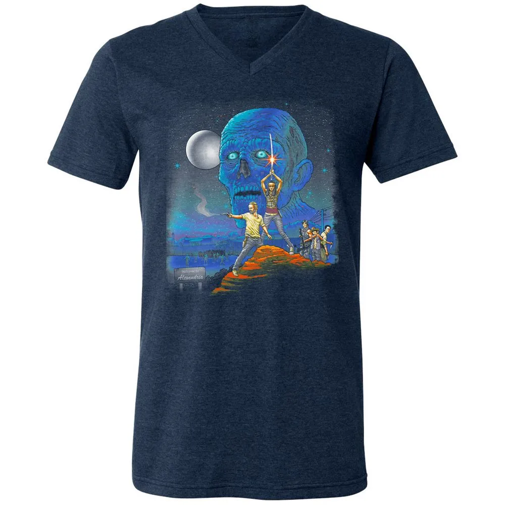 Unisex V-Neck T-Shirt - UL8U8CFB - Heather Navy - 15