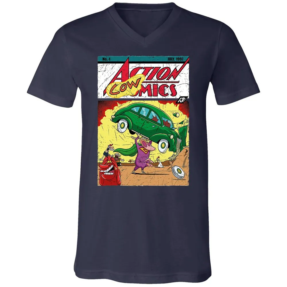 Unisex V-Neck T-Shirt - B6DDSGGC - Navy - 2