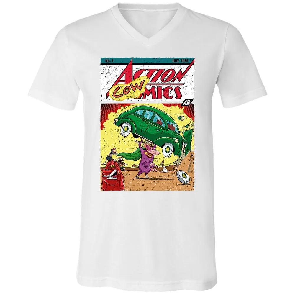 Unisex V-Neck T-Shirt - B6DDSGGC - White - 5