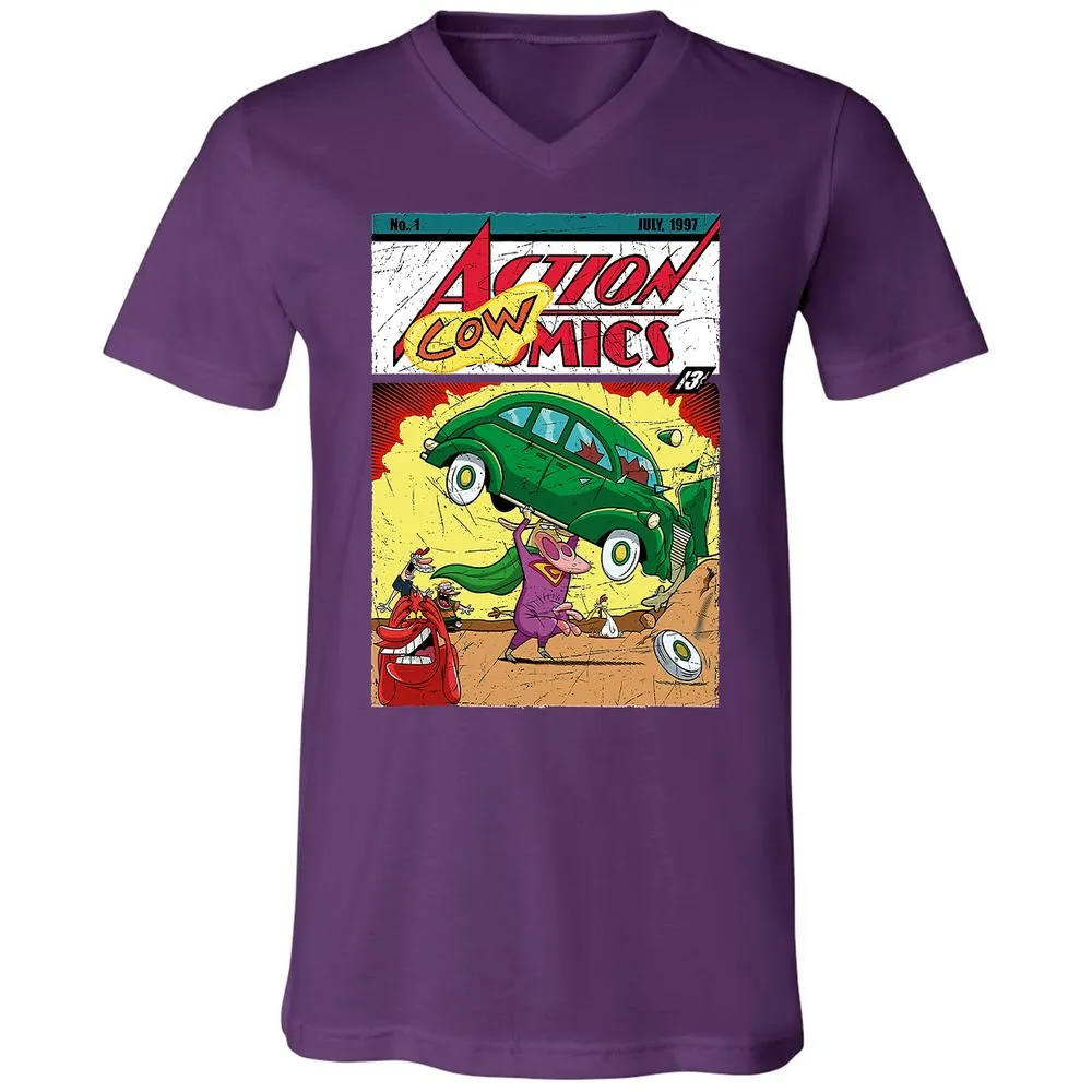 Unisex V-Neck T-Shirt - B6DDSGGC - Team Purple - 9