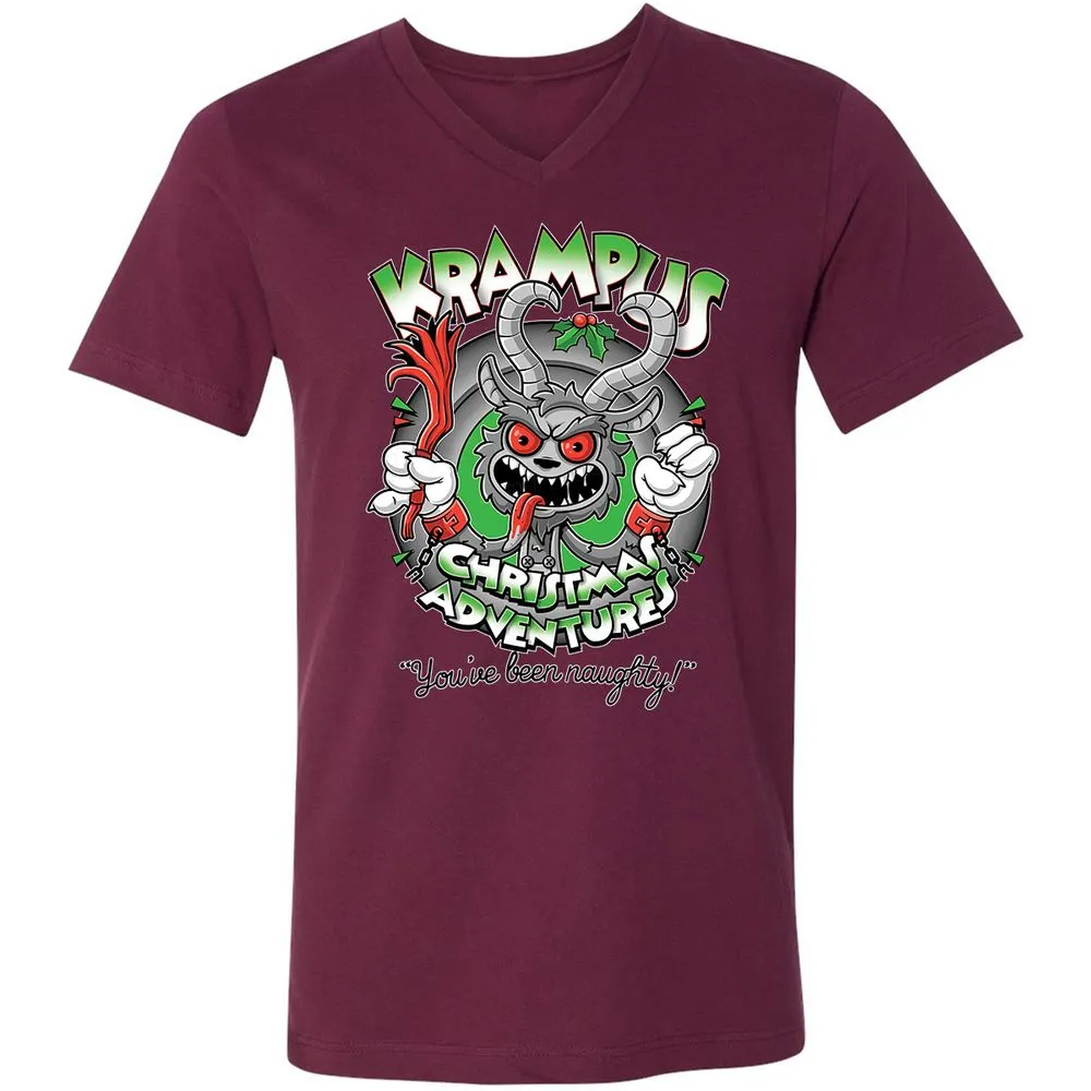Unisex V-Neck T-Shirt - TTQQH2DU - Maroon - 6
