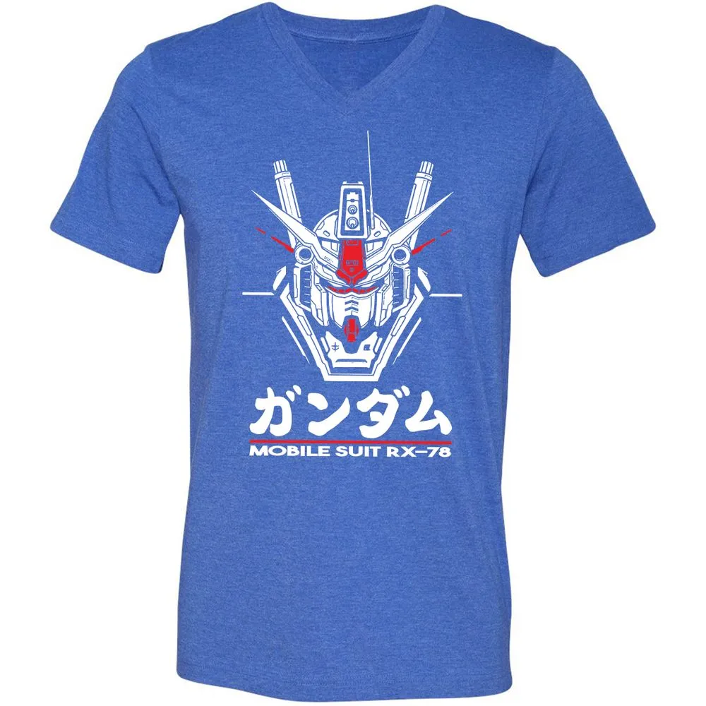 Unisex V-Neck T-Shirt - 4EFY2R3P - Heather True Royal - 14