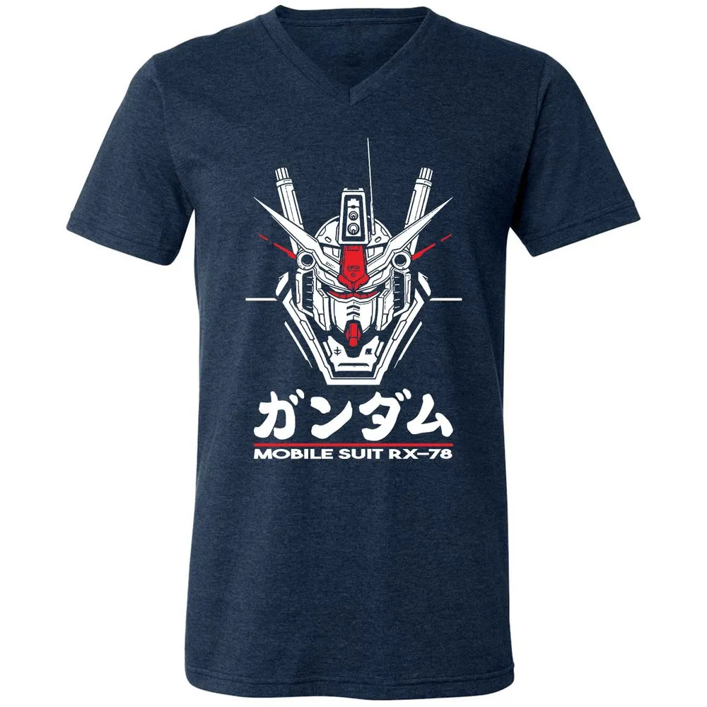Unisex V-Neck T-Shirt - 4EFY2R3P - Heather Navy - 15