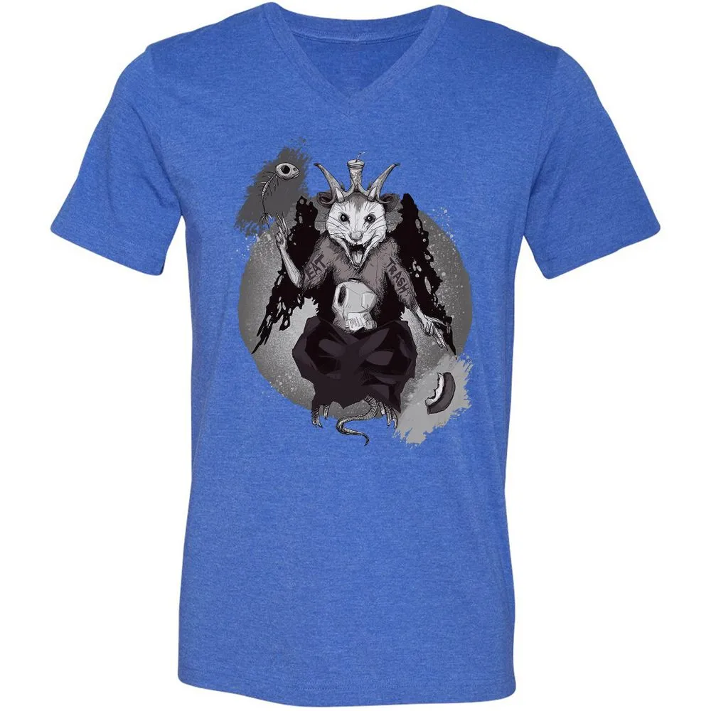Unisex V-Neck T-Shirt - XSYJXMVR - Heather True Royal - 14