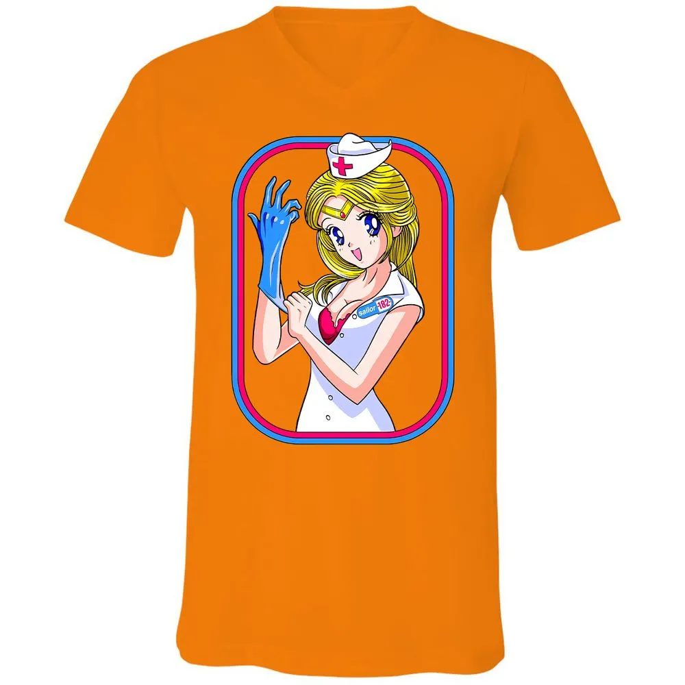 Unisex V-Neck T-Shirt - X7ZT92US - Orange - 11