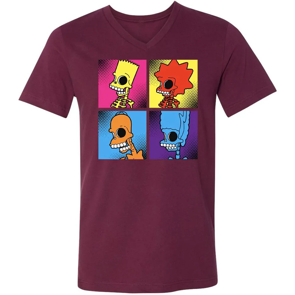 Unisex V-Neck T-Shirt - 5S9KB44U - Maroon - 6