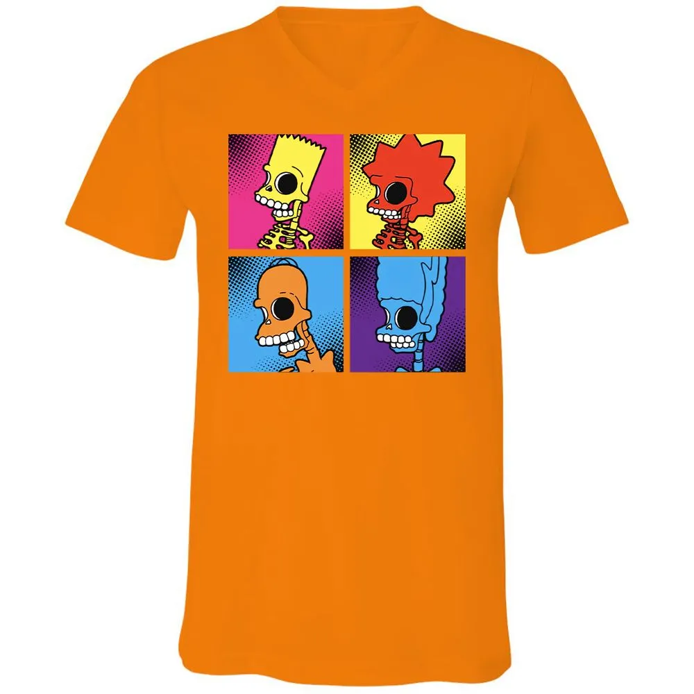 Unisex V-Neck T-Shirt - 5S9KB44U - Orange - 11