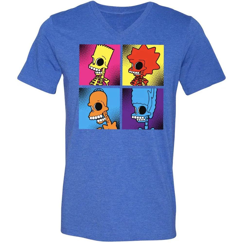 Unisex V-Neck T-Shirt - 5S9KB44U - Heather True Royal - 14