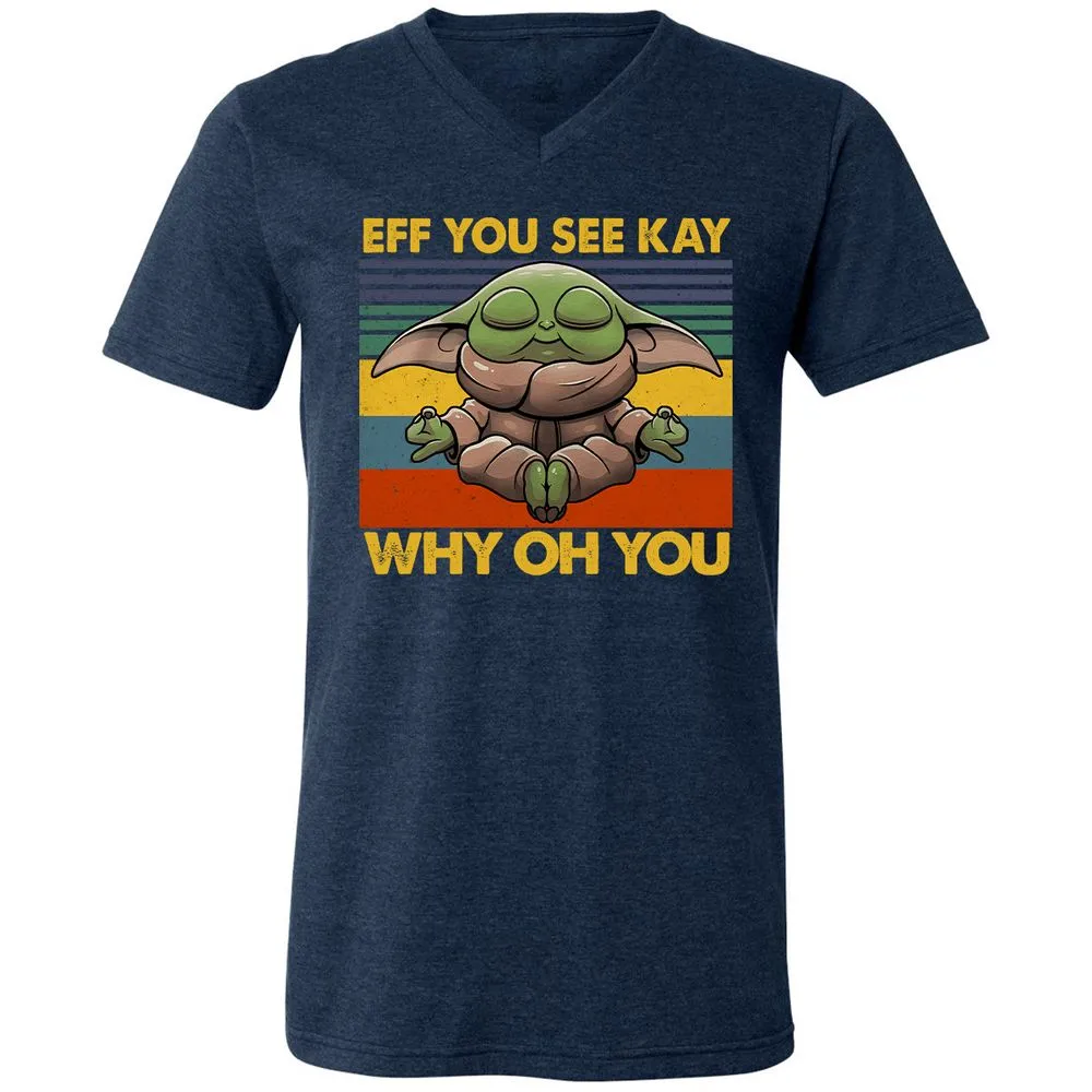 Unisex V-Neck T-Shirt - 81G14EFU - Heather Navy - 15