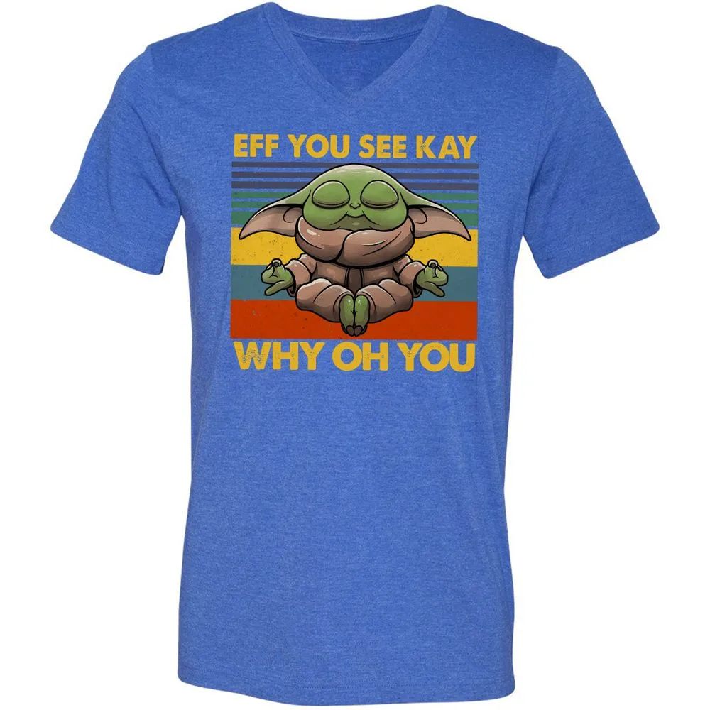 Unisex V-Neck T-Shirt - 81G14EFU - Heather True Royal - 14